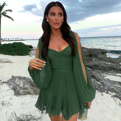 Women's Solid Color Slim Fit Mini Dress