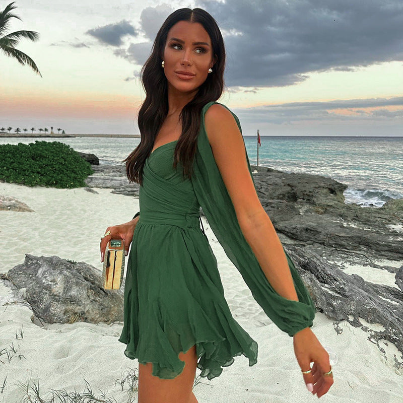 Women's Solid Color Slim Fit Mini Dress