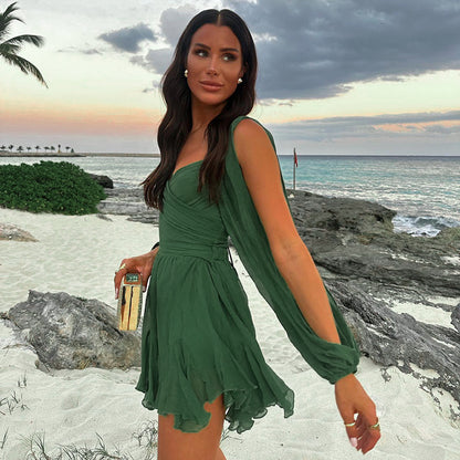Women's Solid Color Slim Fit Mini Dress